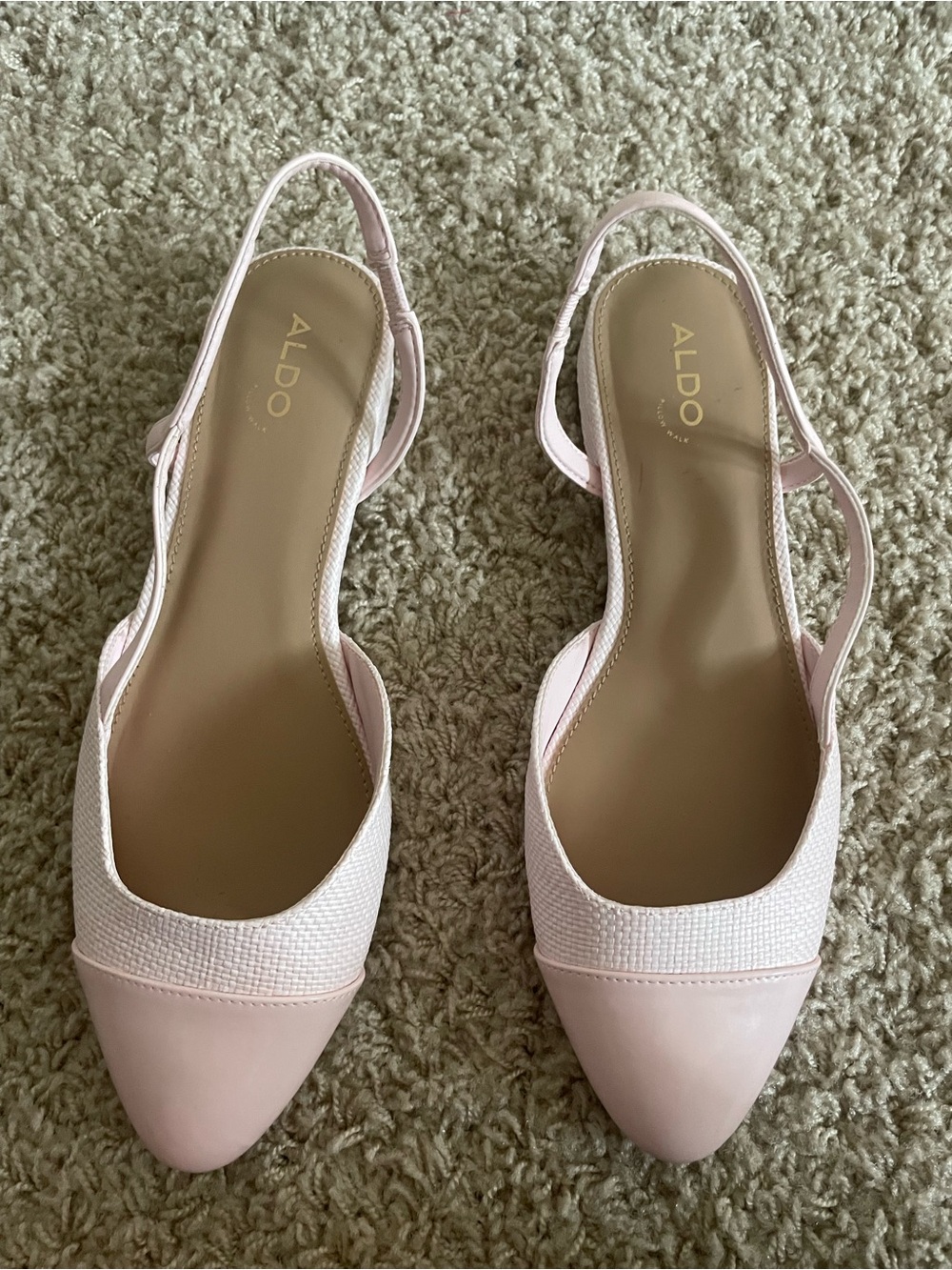 ALDO Pale Pink Pointed Slingback Flats